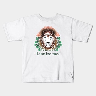 Lionize Me! - Lion Head With Oak Leaves Kids T-Shirt